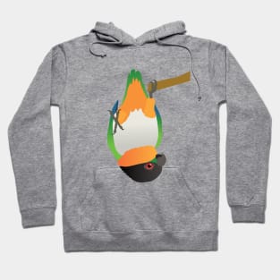 A blackheaded caique hanging upside down digital Hoodie